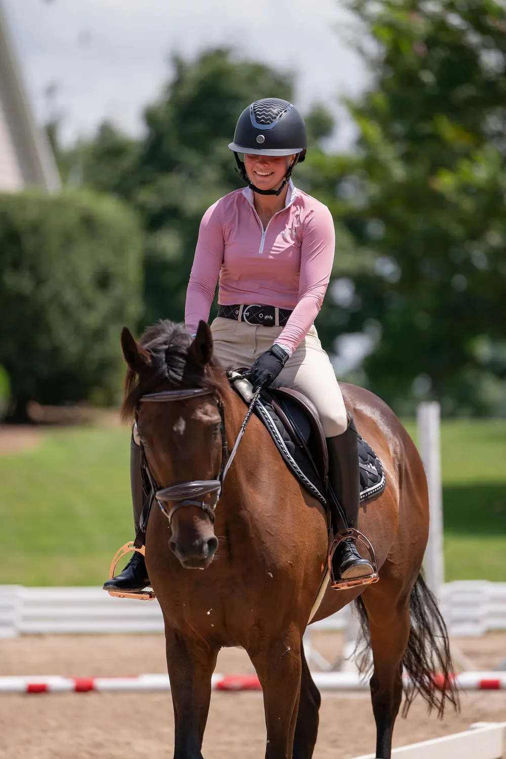 Equine Couture Diamond Quilted riem navy safari suède-look