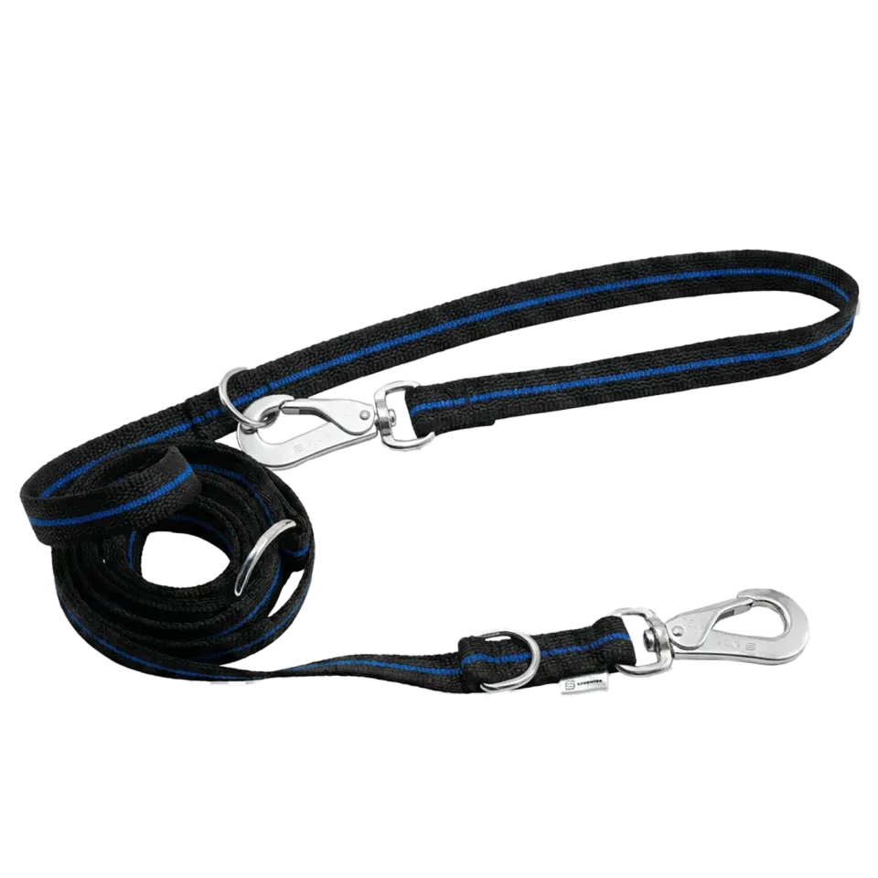 Sprenger Blue Line Hondenlijn Rubber Grip Zwart