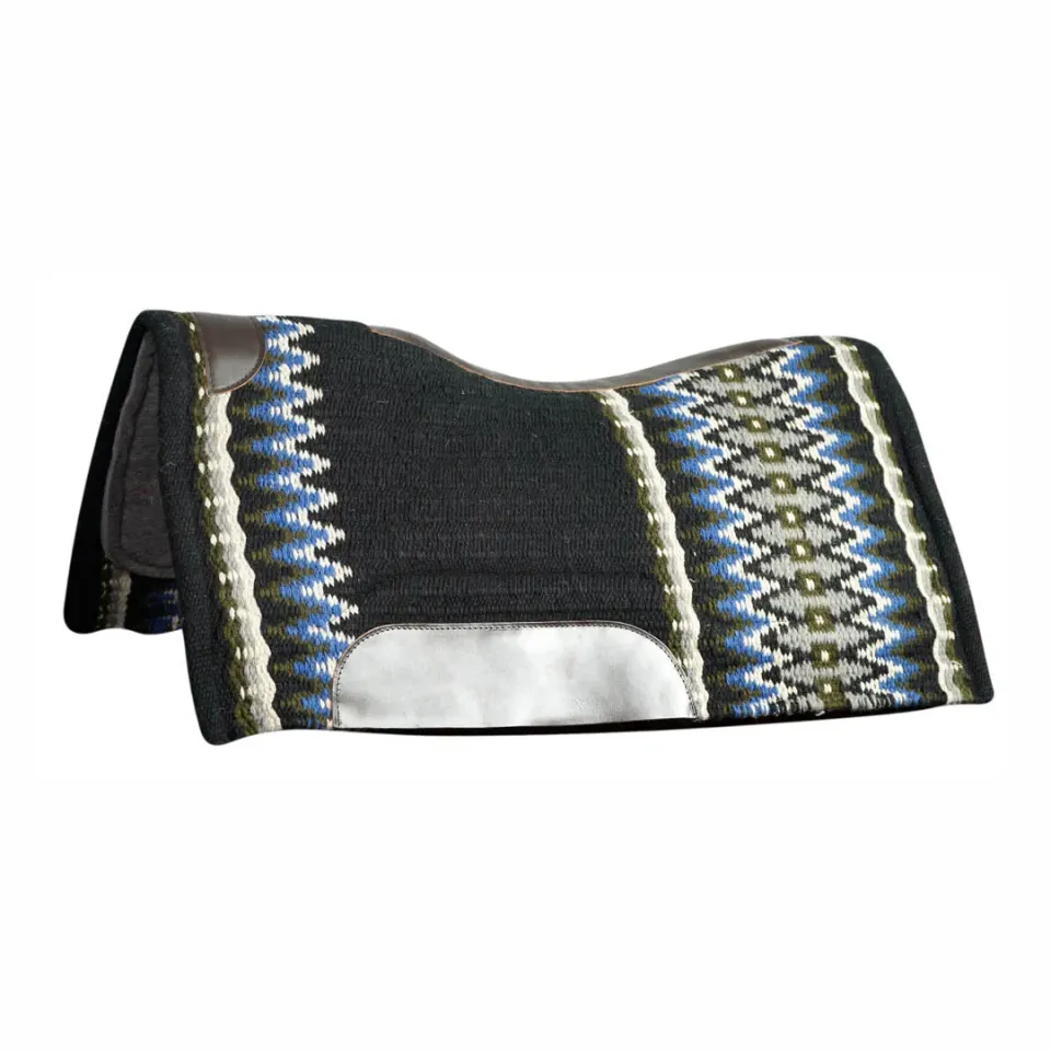 TuffRider Contoured Double Weave western zadeldek zwart 34x36 wolmix