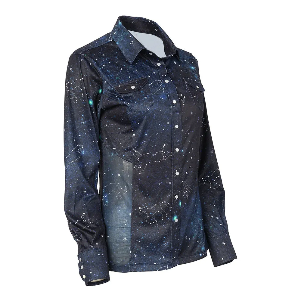 Dapplebay Midnight Constellation Western Blouse Multi