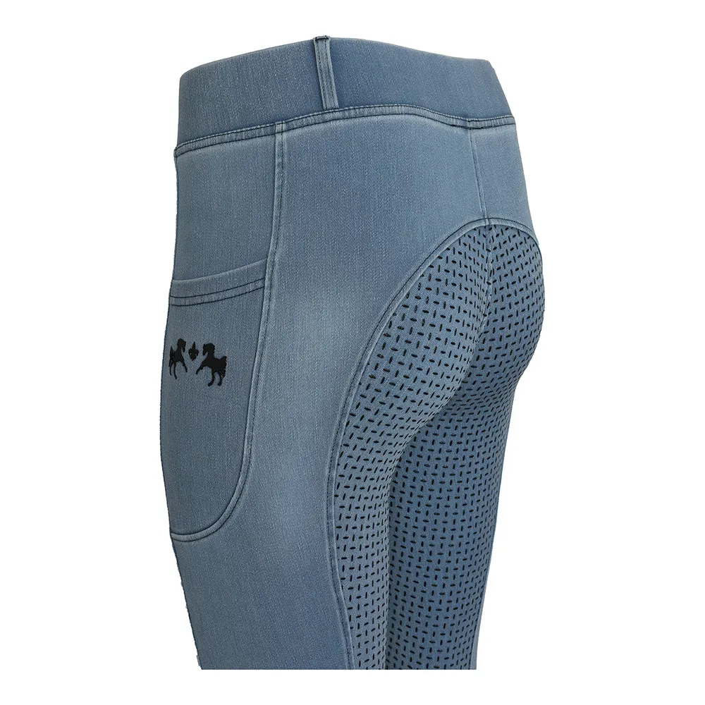 Equine Couture Denim Full Seat rijlegging Denim met grip