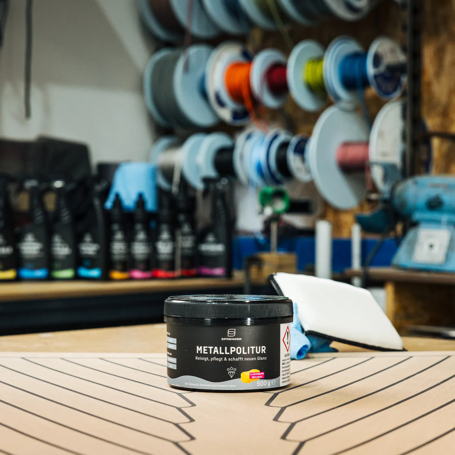 HS Sprenger metaalpoets 500 g met spons glans