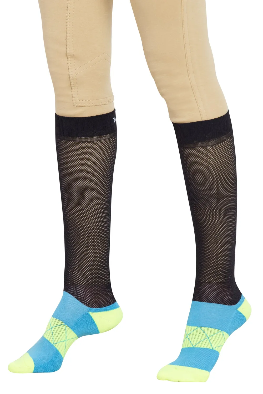TuffRider EquiCool rijsokken 3-pack bamboe blauw-mix