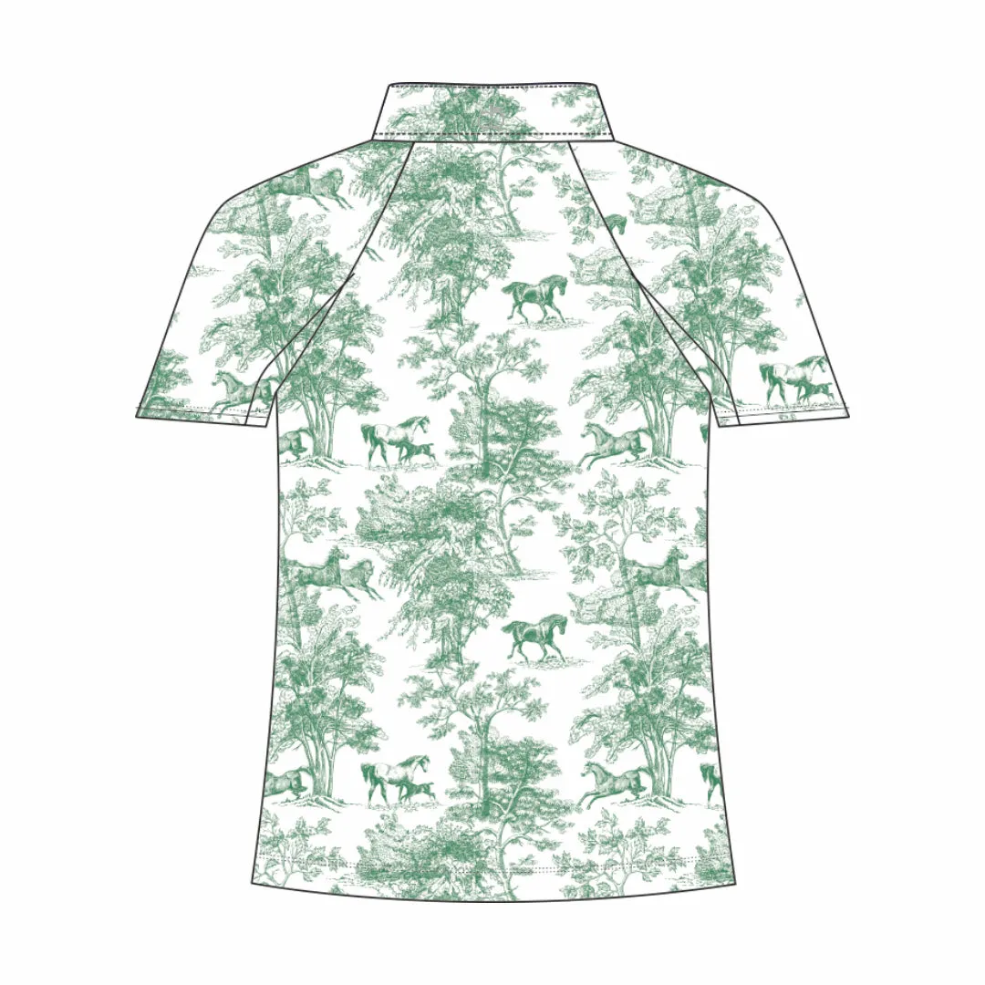 Dapplebay Toile 1/4 Zip kinder rijshirt groen