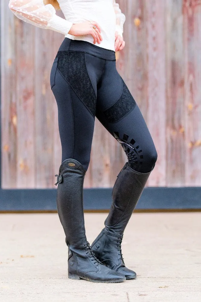Equine Couture Spicy Girl Chili rijlegging zwart siliconen
