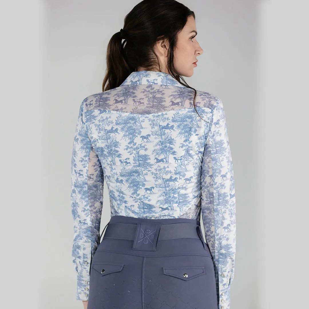 Dapplebay Equestrian Toile western blouse moonrise stretch