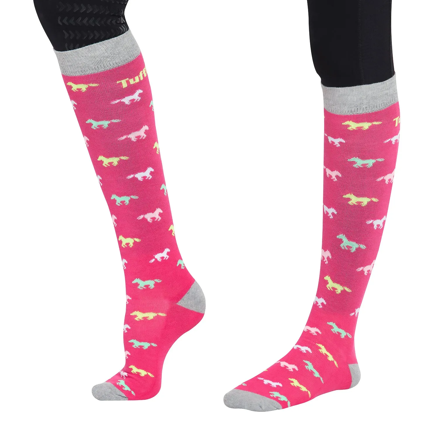 TuffRider kniekousen dames 3-pack bamboe print