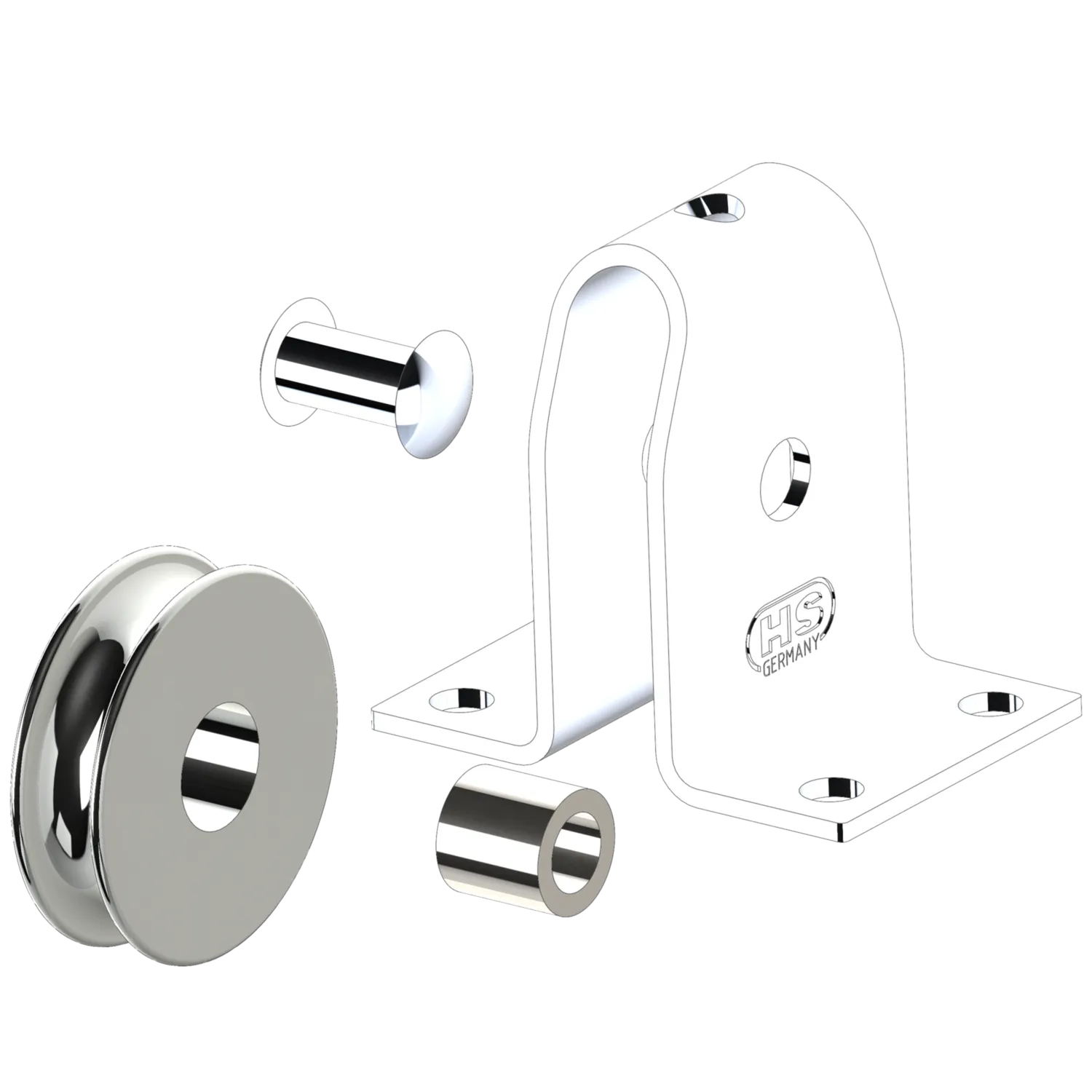HS Sprenger Staand Blok 4 mm 1-schijfs messing