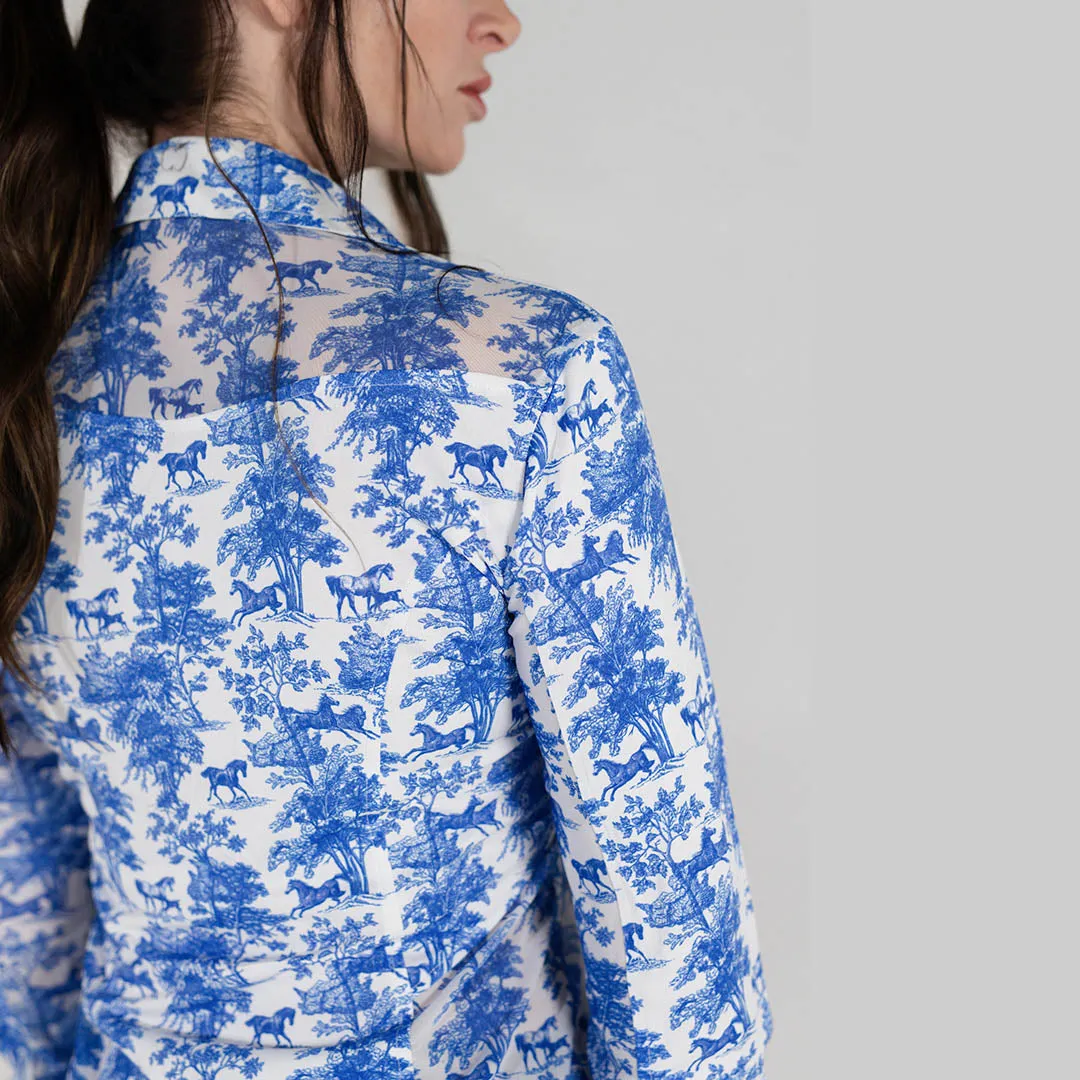 Dapplebay Equestrian Toile western overhemd blauw wit