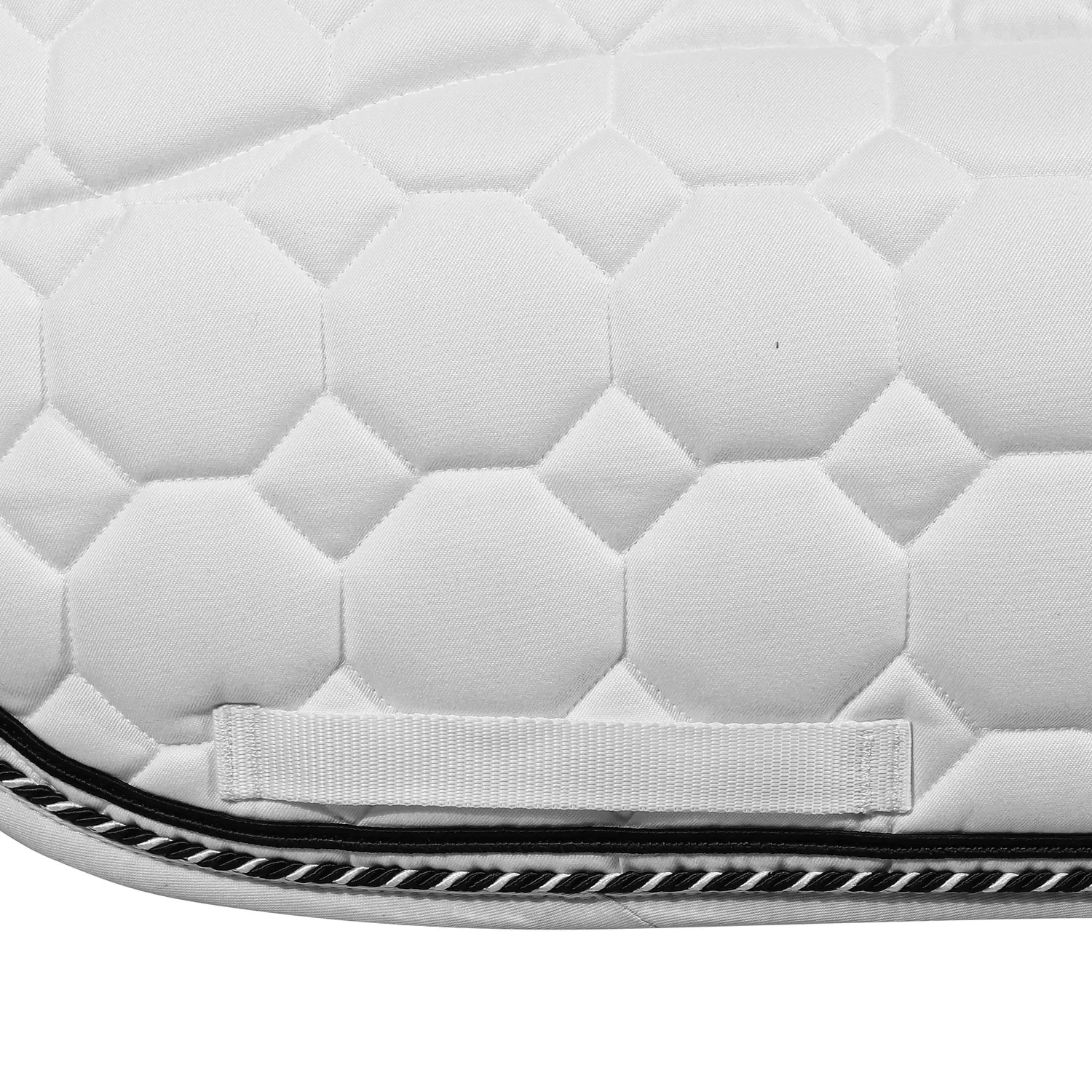 Equine Couture Luxe zadeldek wit-zwart bont STD