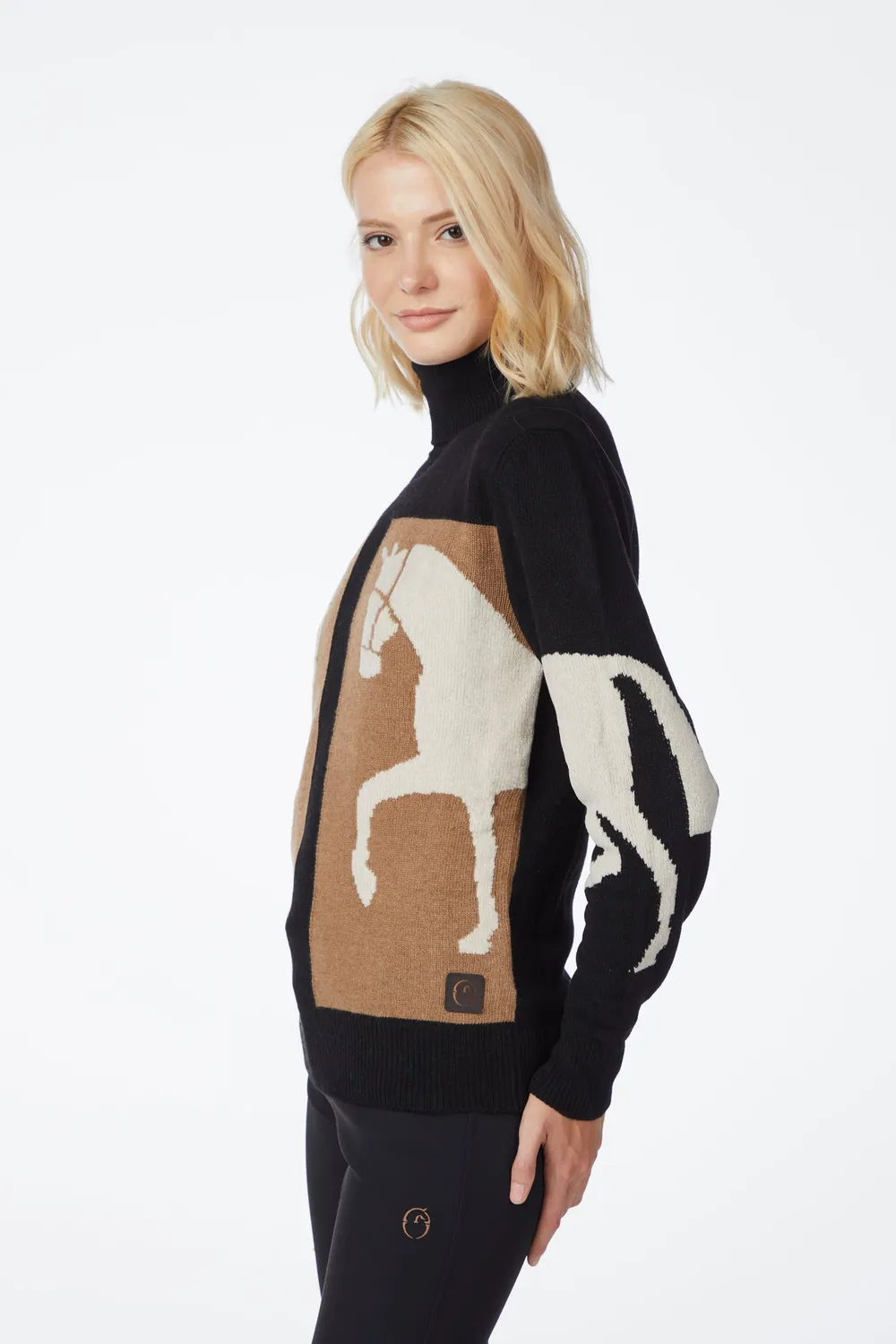 Vestrum Ixelles coltrui dames wol cashmere paardmotief