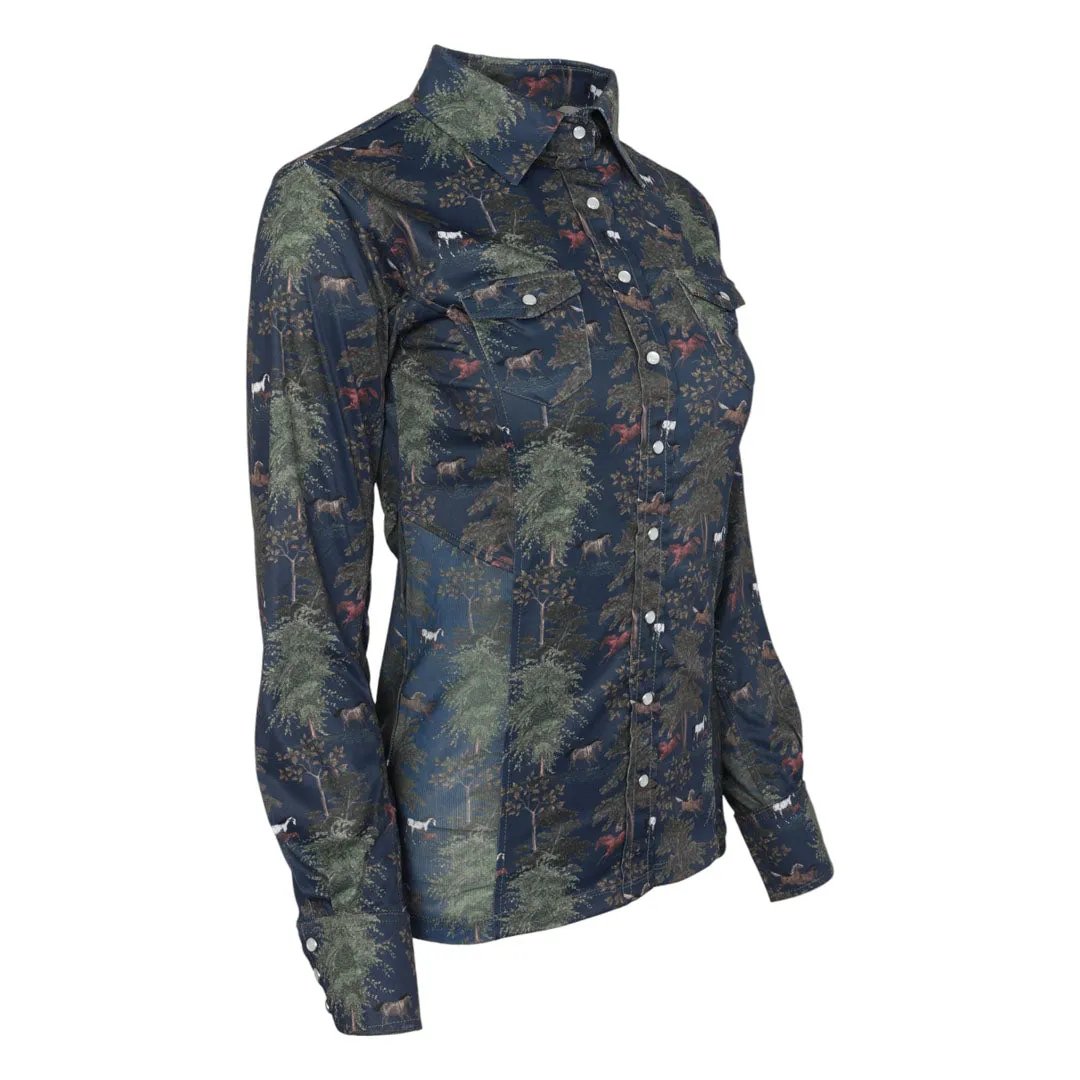 Dapplebay Autumn Toile westernshirt navy XS ademend