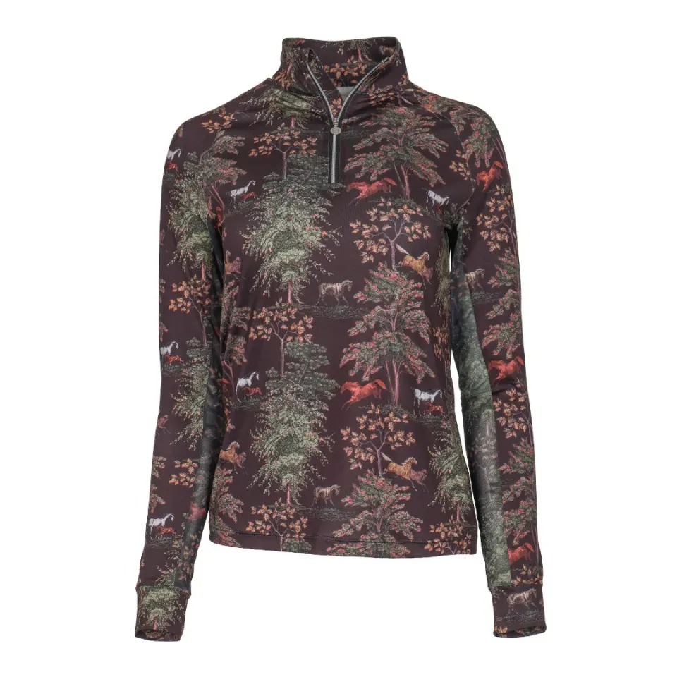 Dapplebay Autumn Toile 1/4 Zip rijtop Dark Bay