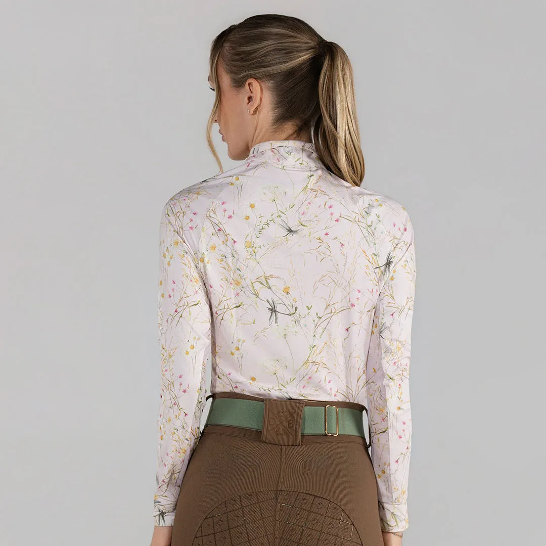 Dapplebay Dragonfly Meadow rijshirt lichtroze 1/4 zip