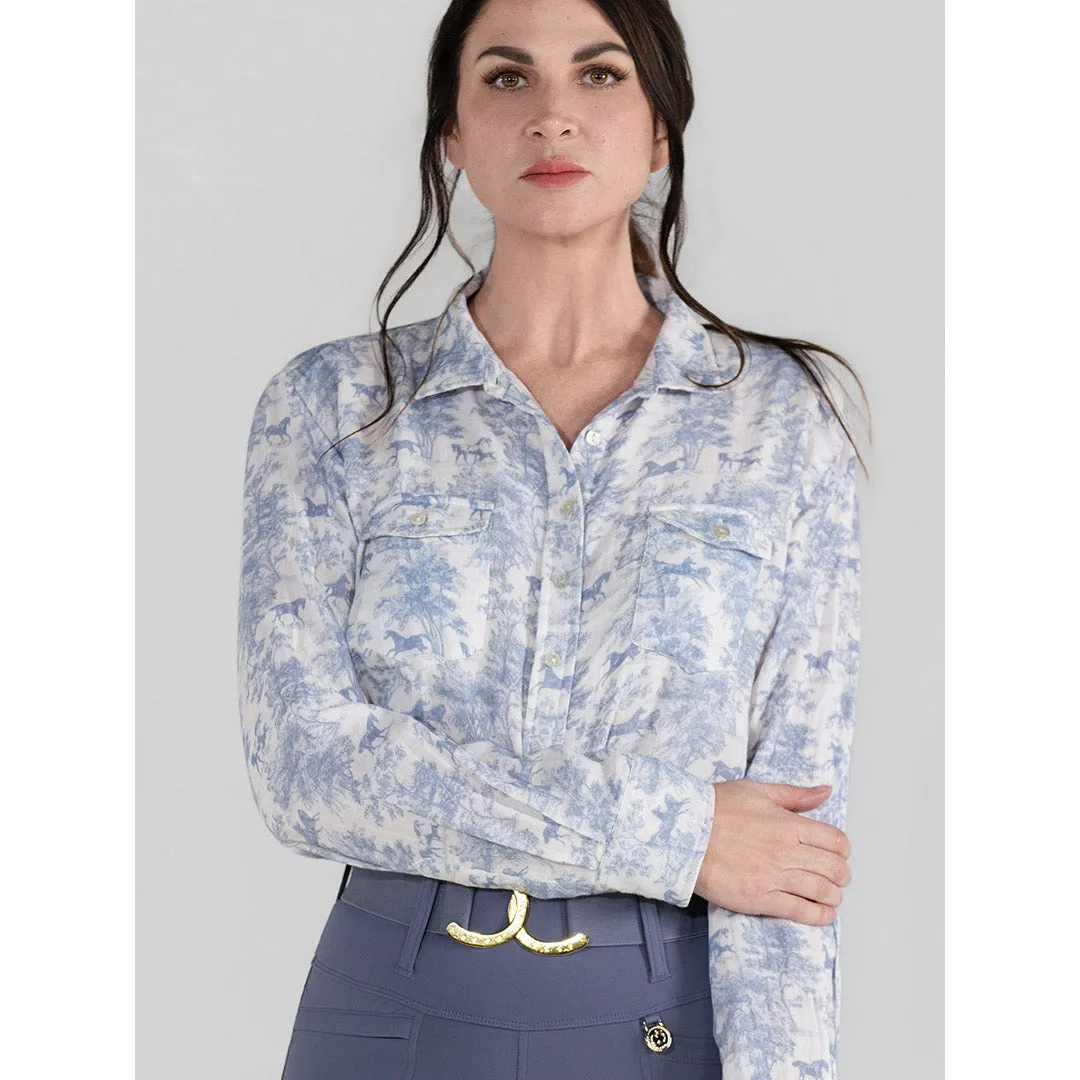 Dapplebay Breezy Button Up blouse Moonrise katoen