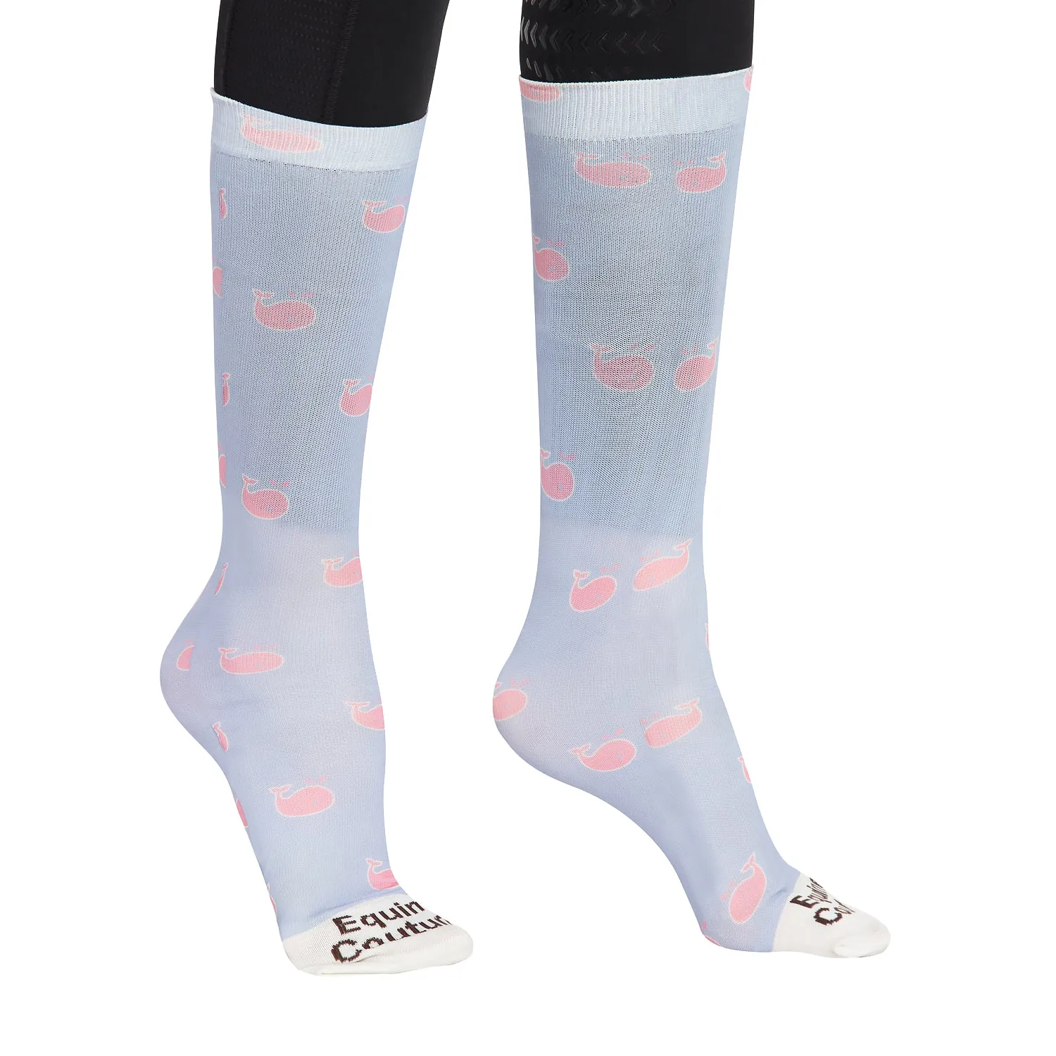 Equine Couture Ladies Whales rijsokken roze bamboe