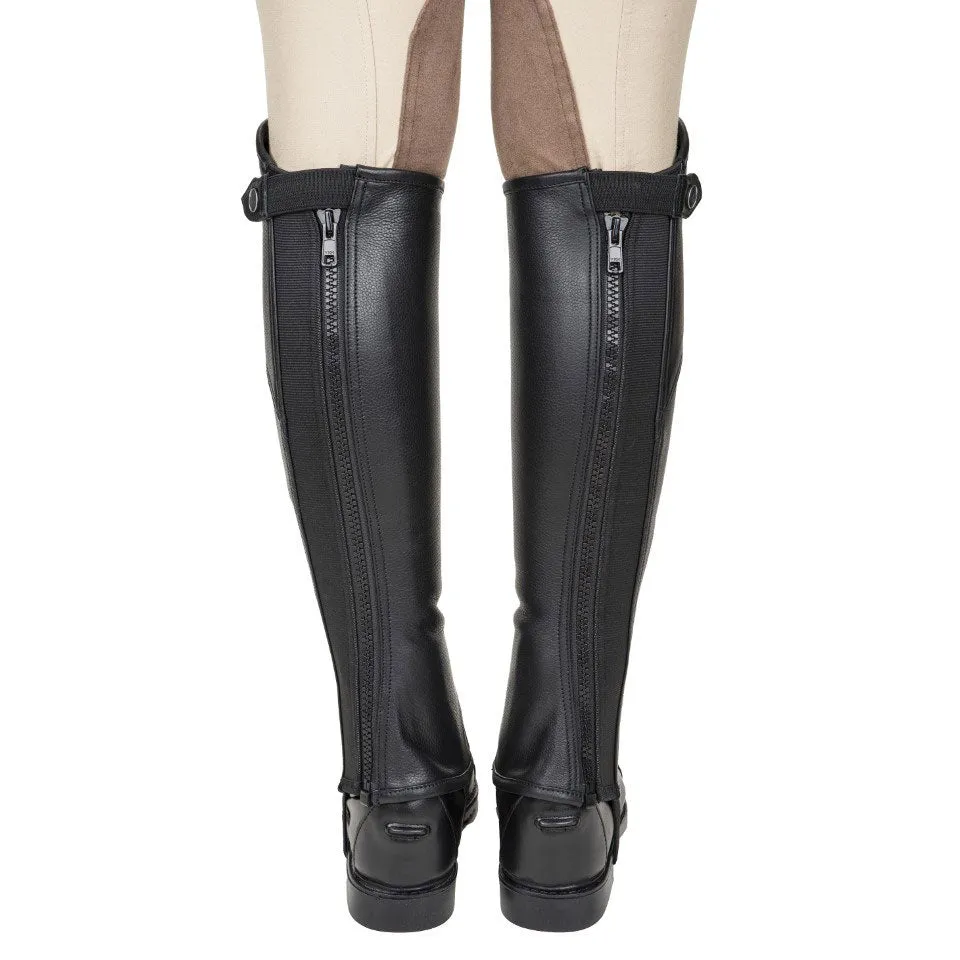 TuffRider Belmont leren halve chaps zwart dames leer