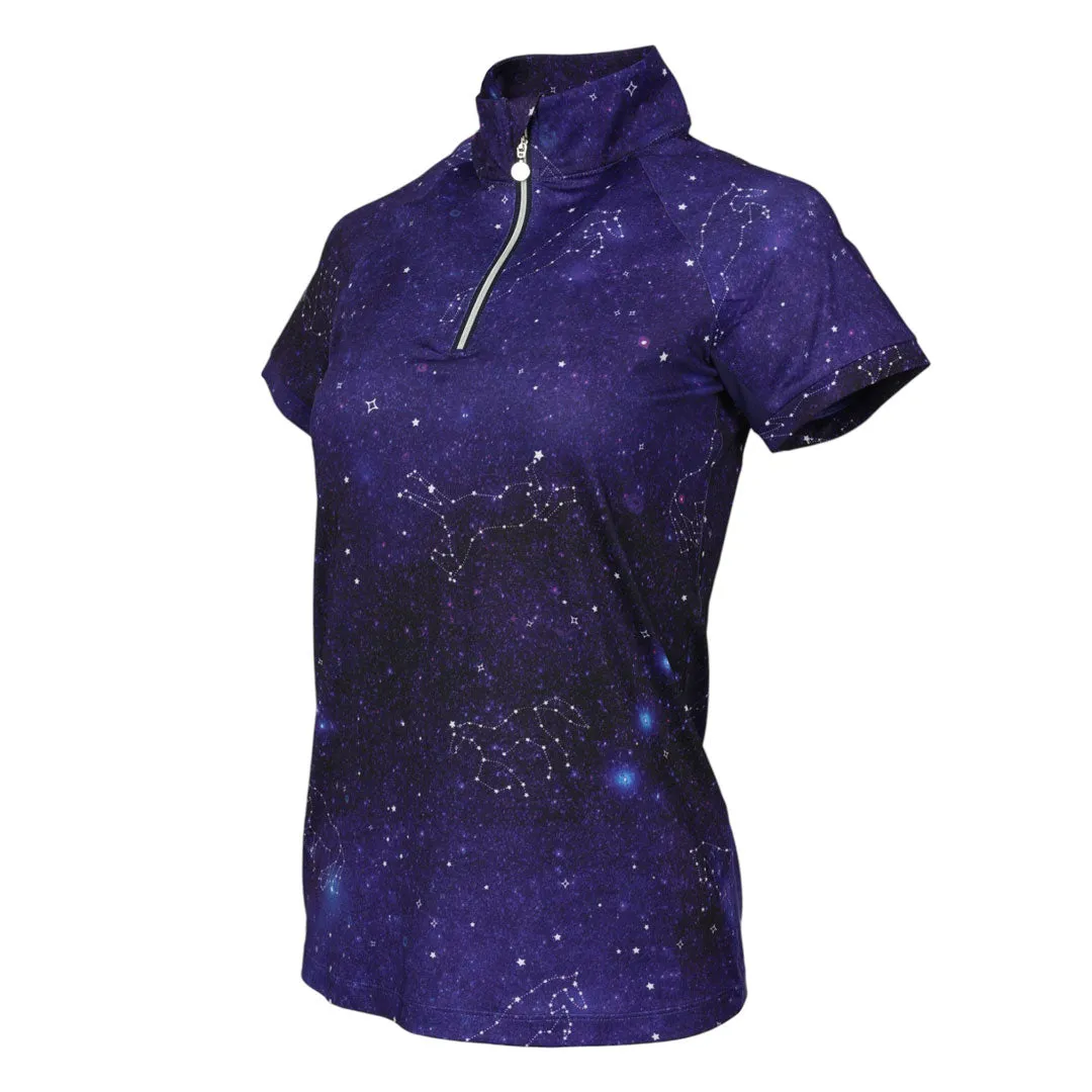 Dapplebay Constellation 1/4 Zip rijshirt korte mouw navy