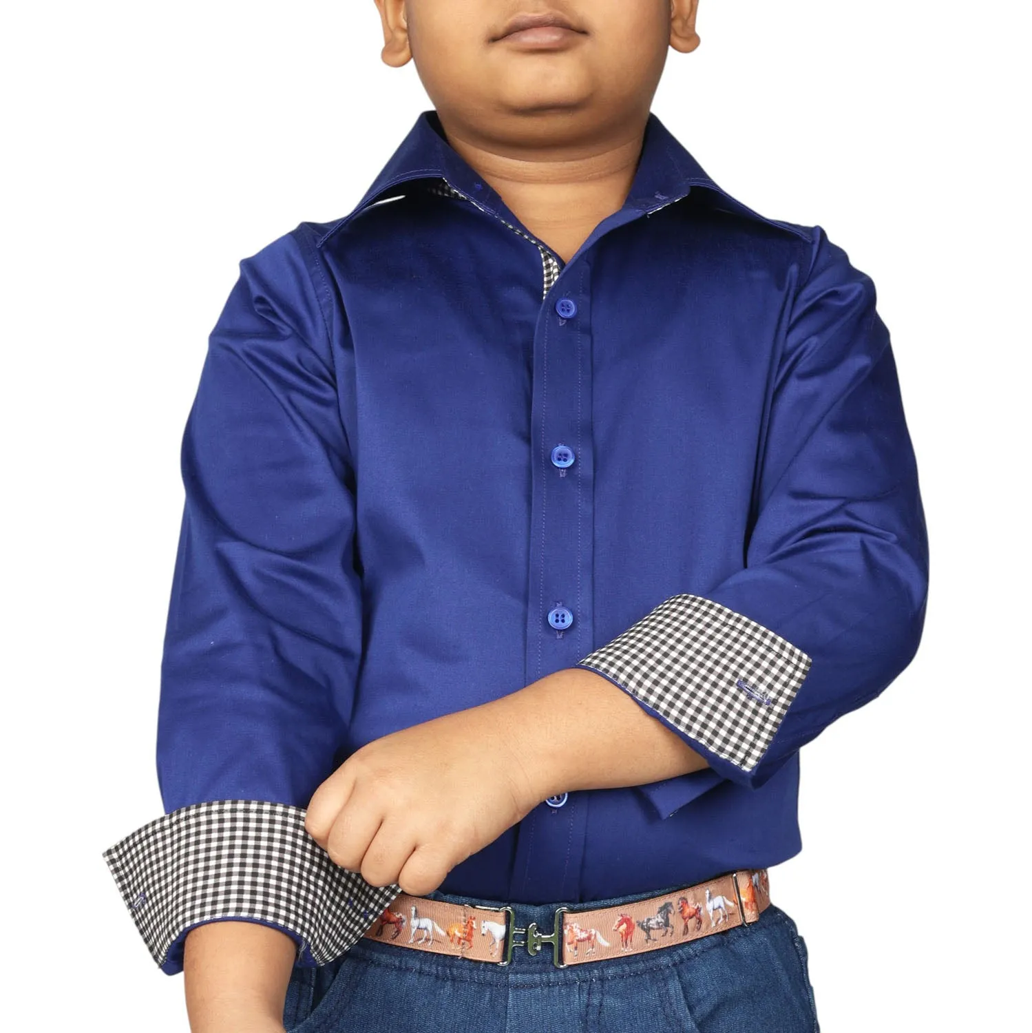 TuffRider ADEY overhemd jongen Royal Blue katoen