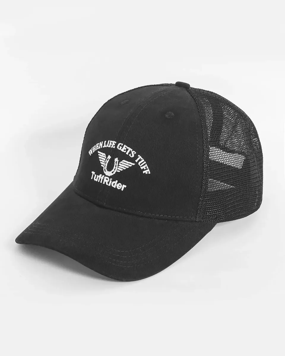 TuffRider Inspiration trucker pet zwart katoen mesh