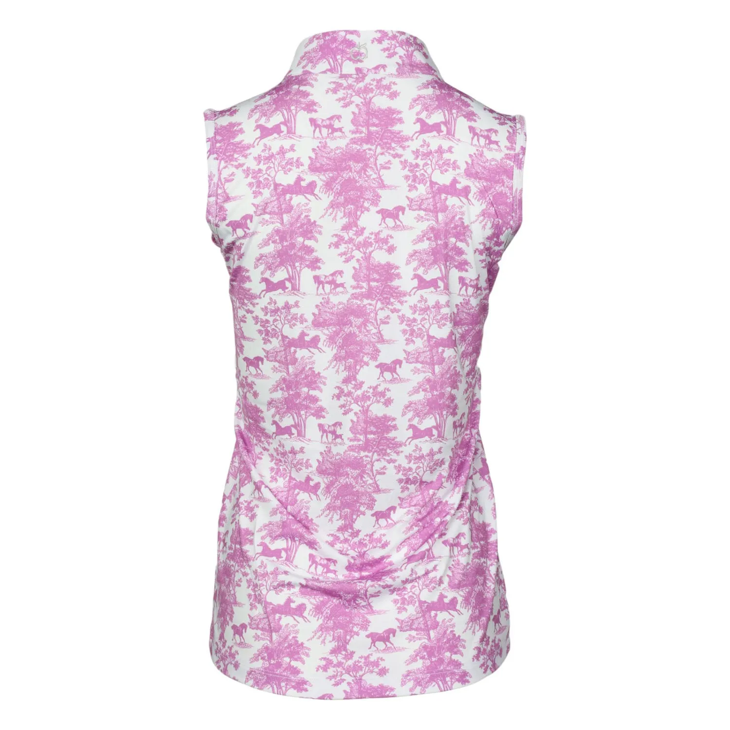 Dapplebay Equestrian Toile 1/4 Zip rijtop mouwloos roze wit