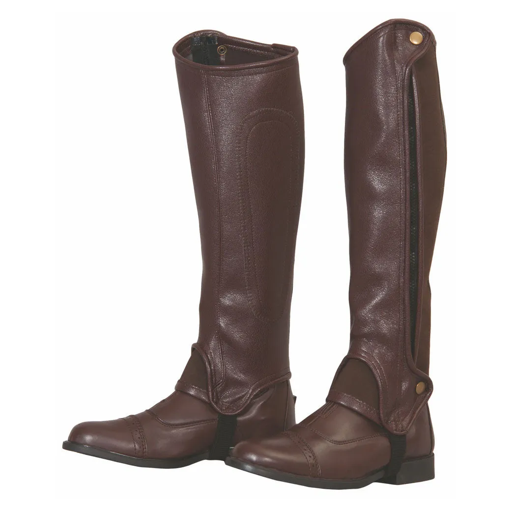 TuffRider Grippy Grain chapjes zwart imitatieleer