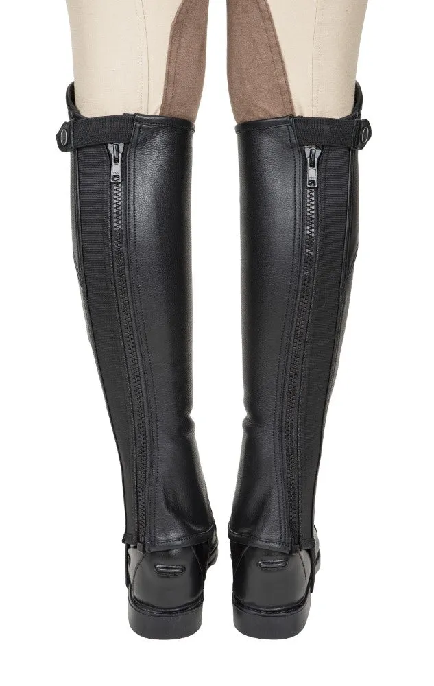 TuffRider Belmont Plus leren minichaps zwart extra wijd leer