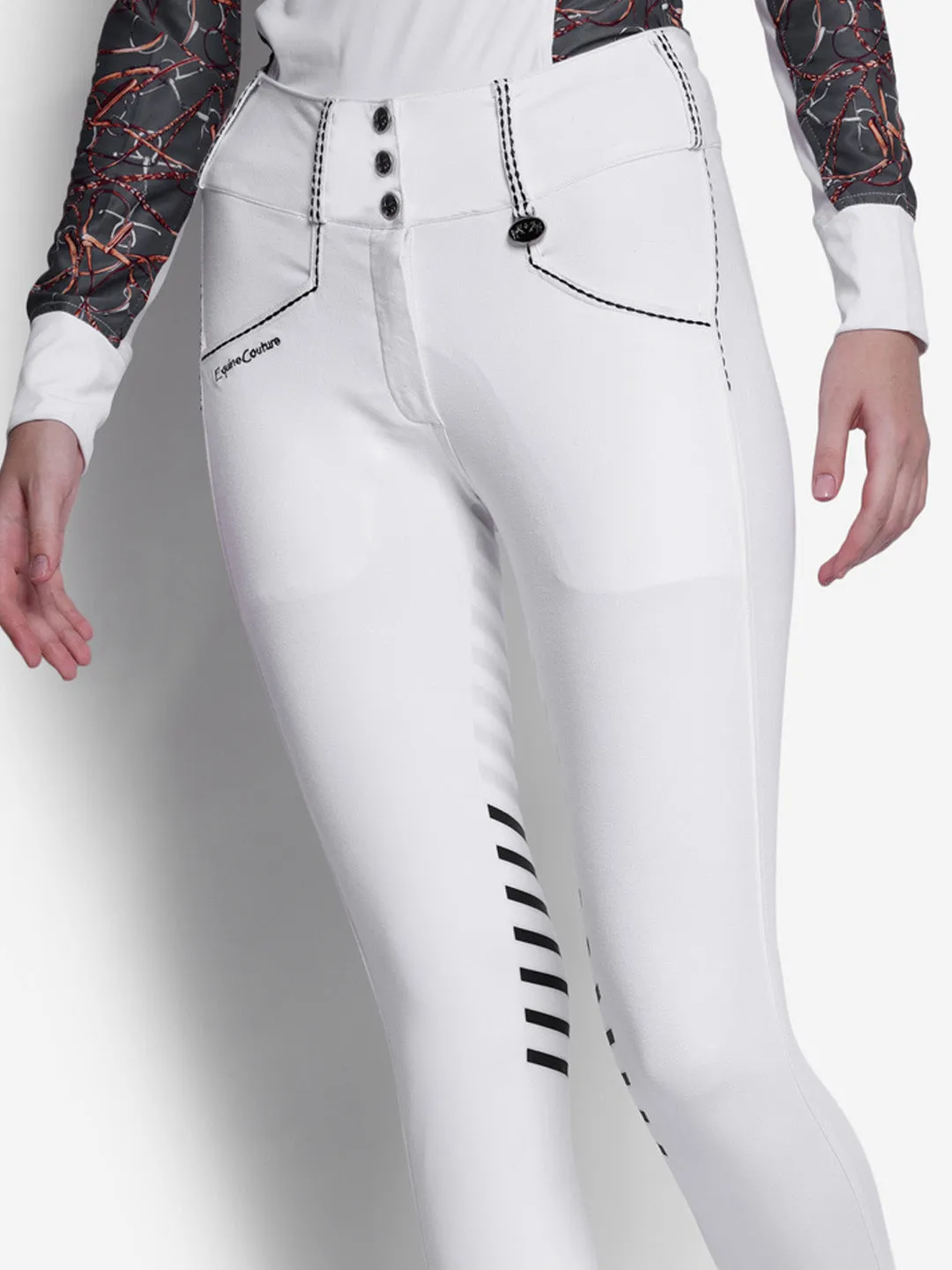 Equine Couture Saddle Stitch rijbroek Wit bamboe dames