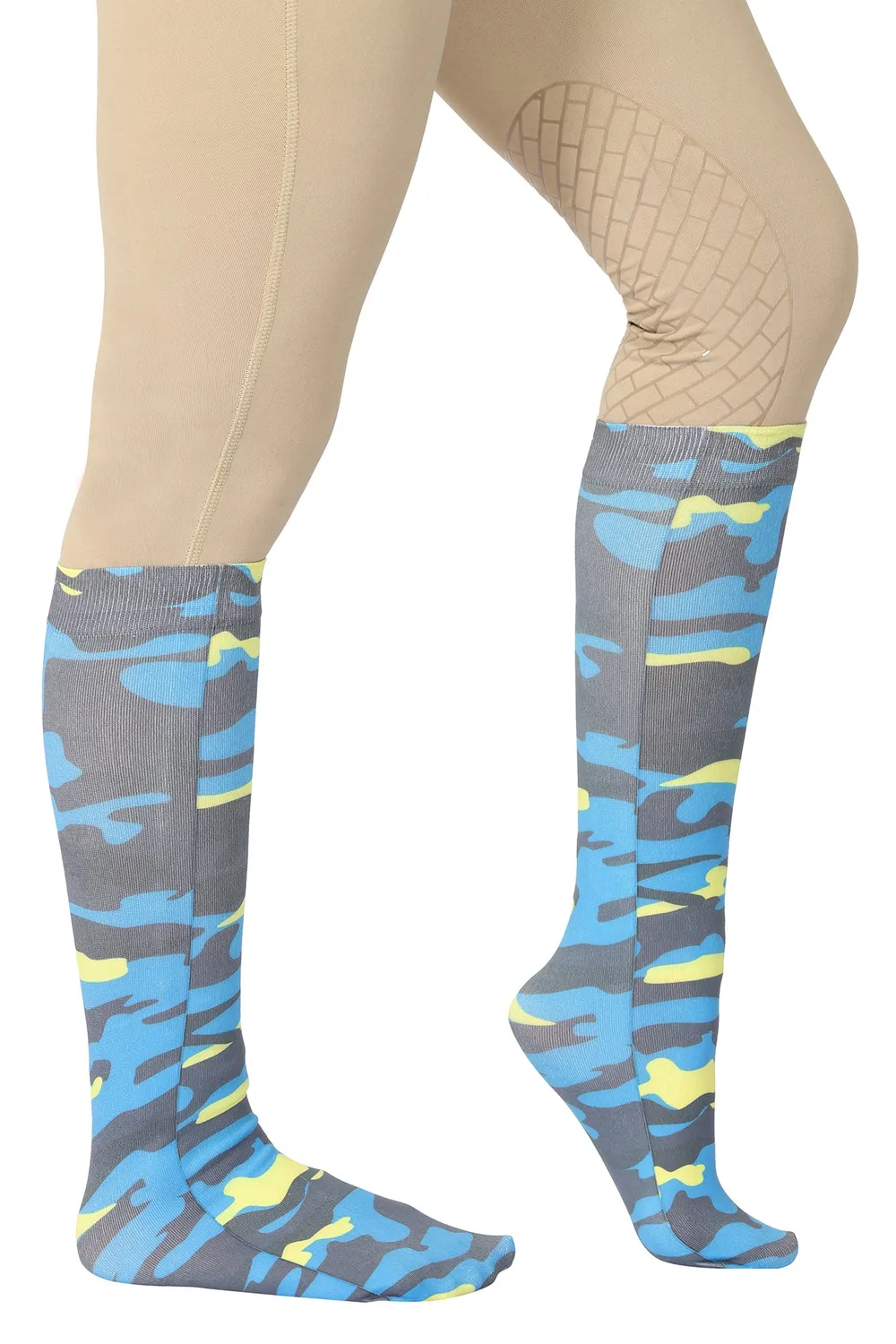 TuffRider Camo laarssokken lichtgrijs zwart