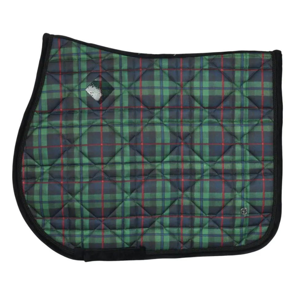 Dapplebay Holiday Plaid pony zadeldek Groen ruit mesh