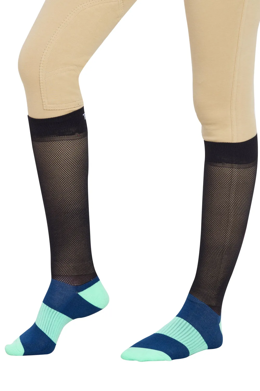 TuffRider EquiCool rijsokken 3-pack bamboe blauw-mix