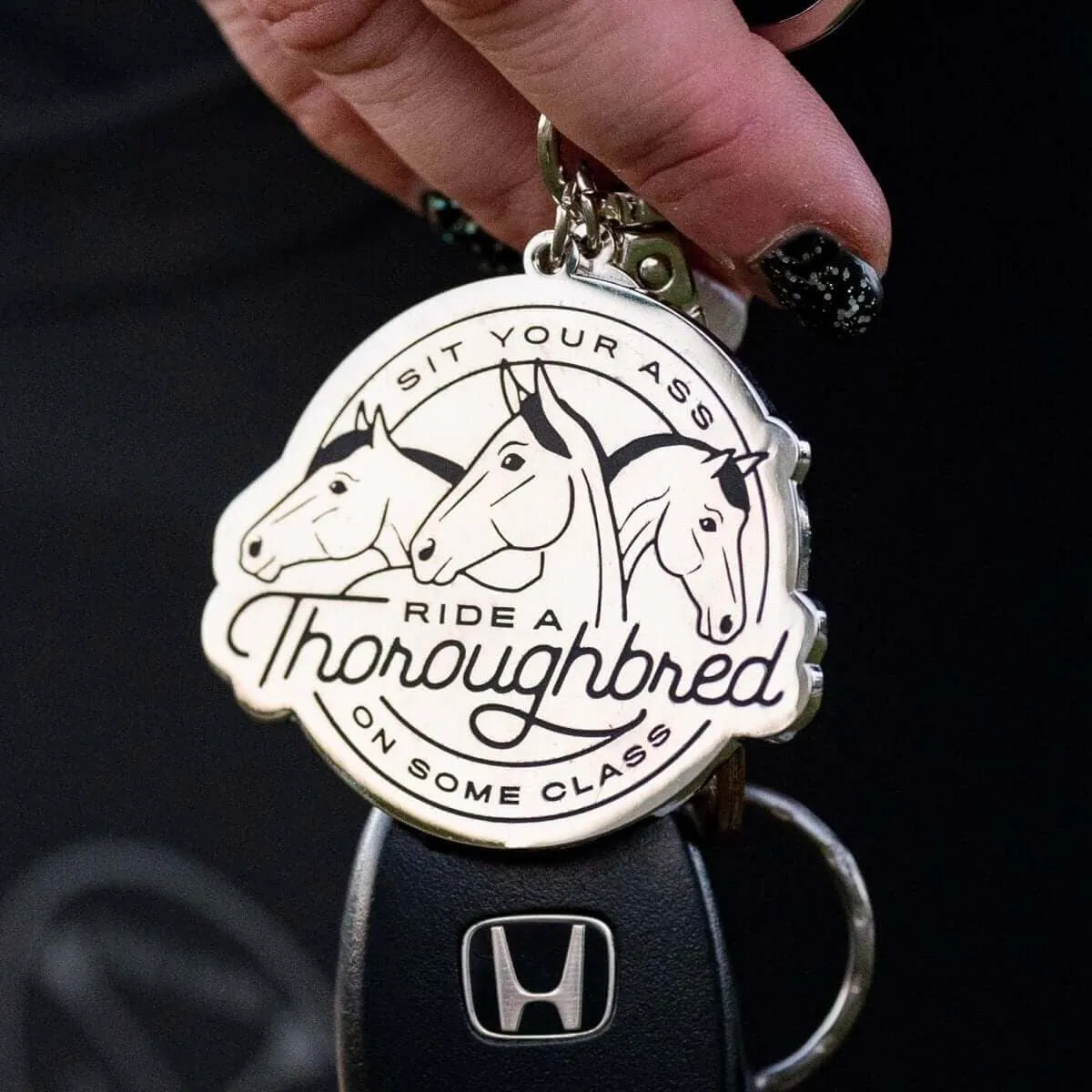 Dapplebay Ride A Thoroughbred sleutelhanger volbloed cadeau