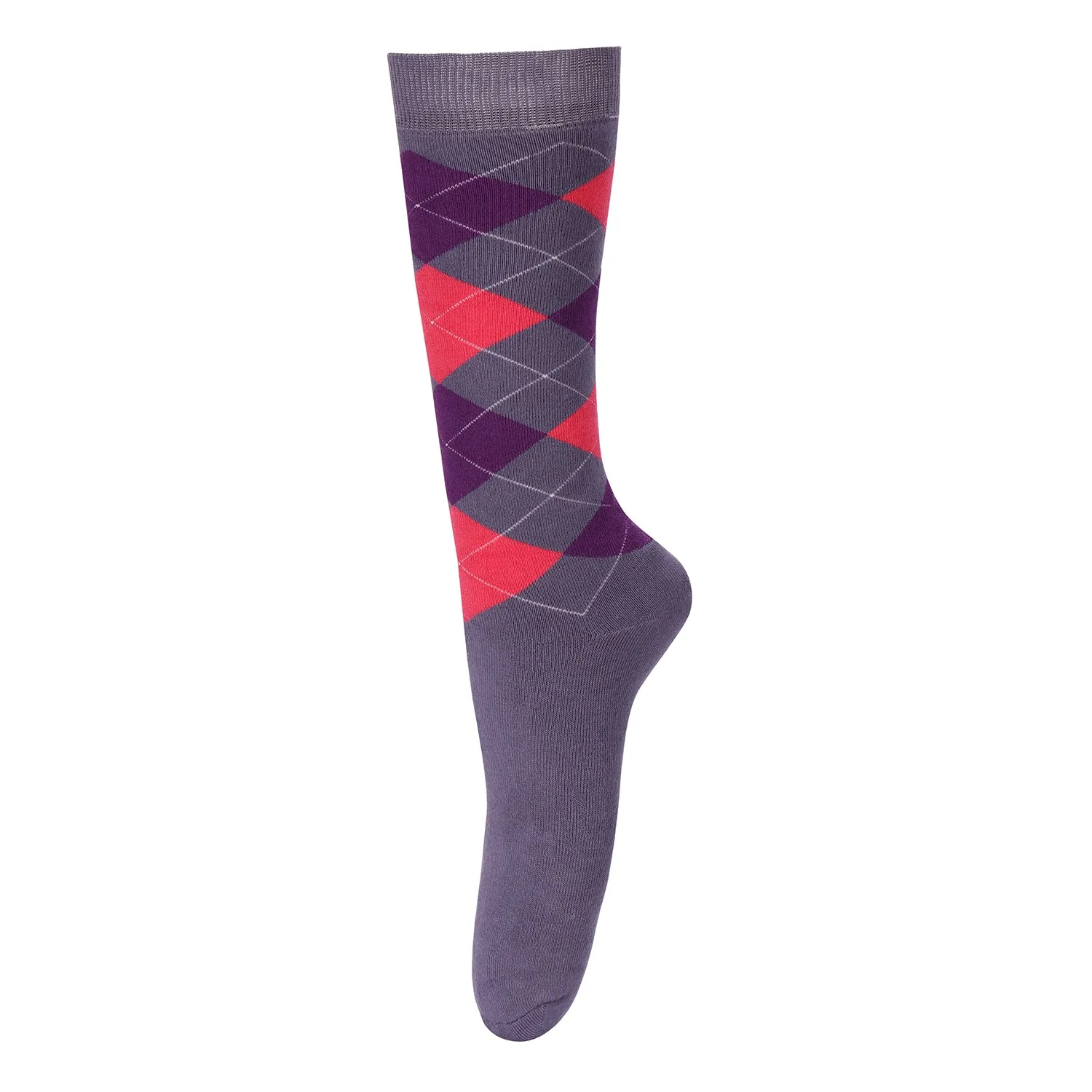 TuffRider Argyle wintersokken grijs-zwart dik gevoerd