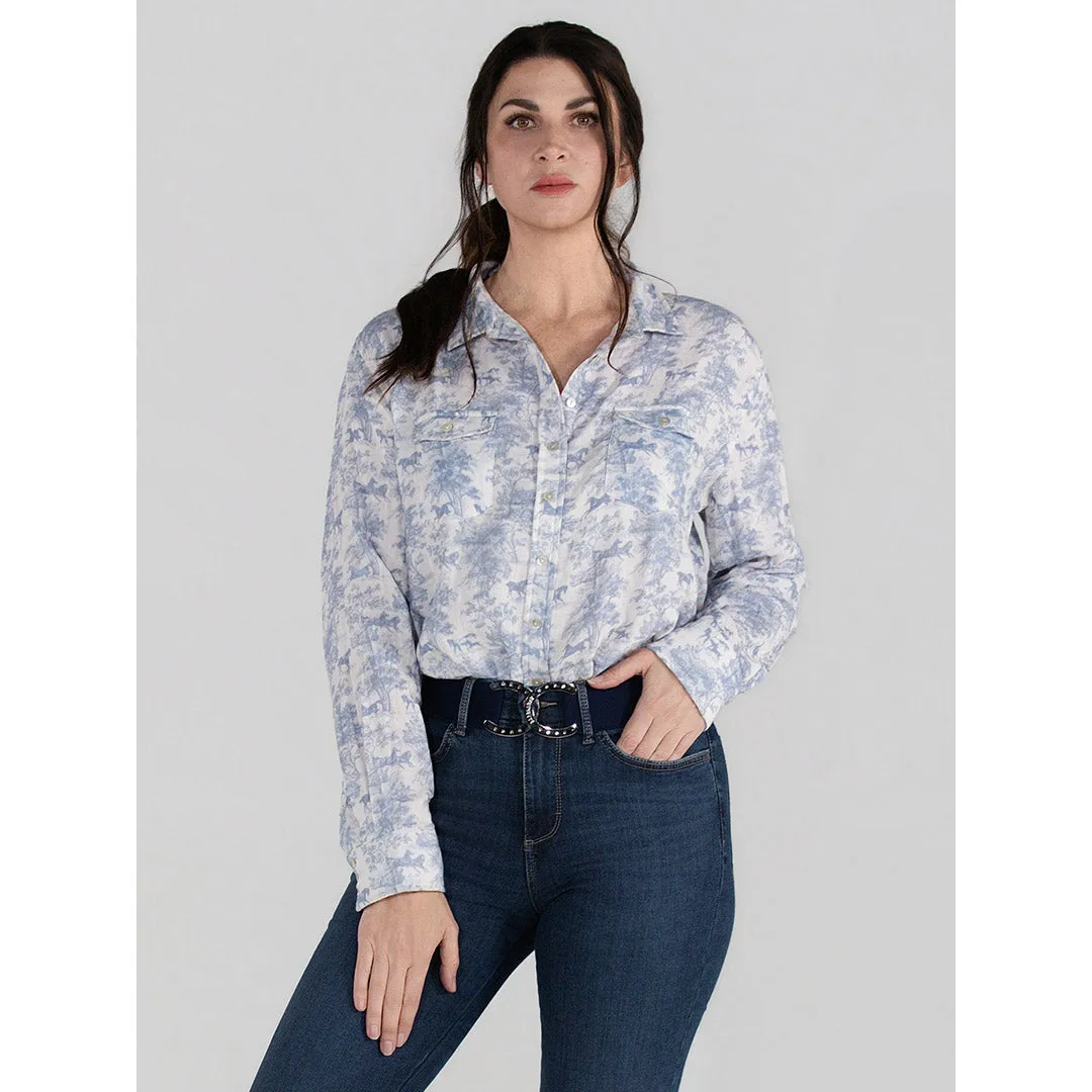Dapplebay Breezy Button Up blouse Moonrise katoen