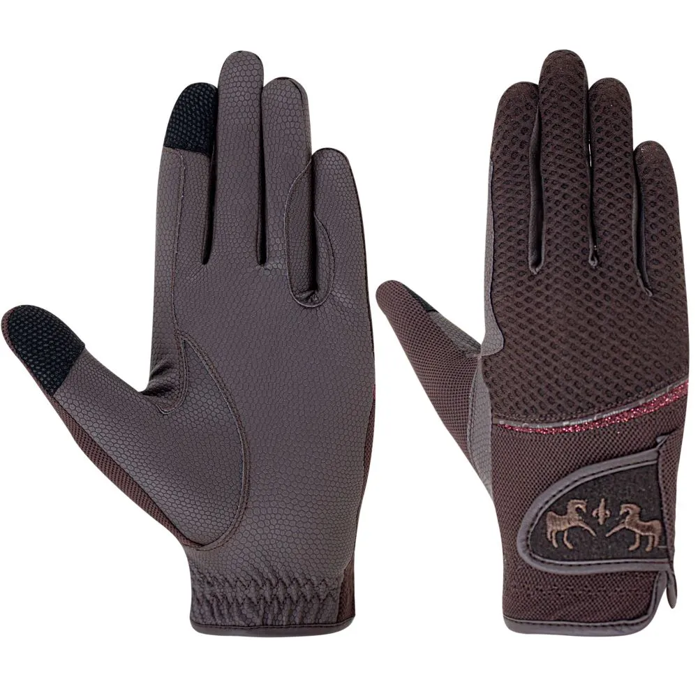 Equine Couture Fun in the Sun rijhandschoenen bruin M
