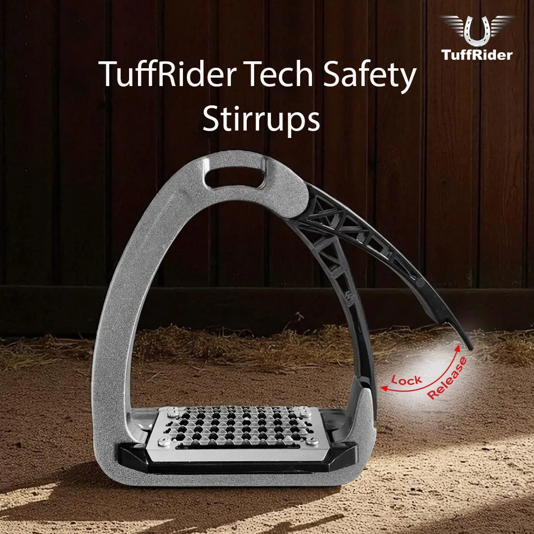TuffRider Tech Safety Stirrups stijgbeugels zwart aluminium 11,4 cm
