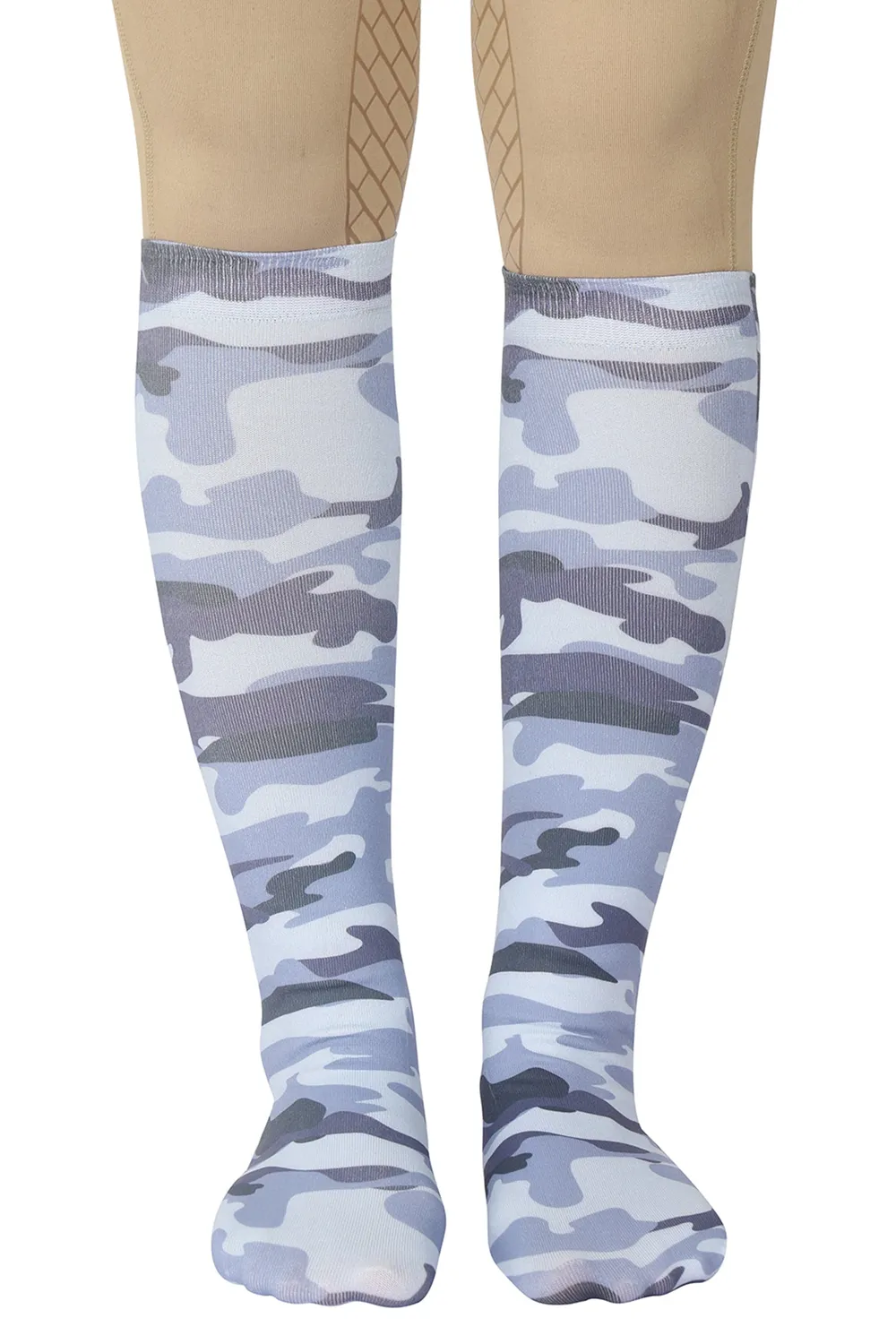 TuffRider Camo laarssokken lichtgrijs zwart