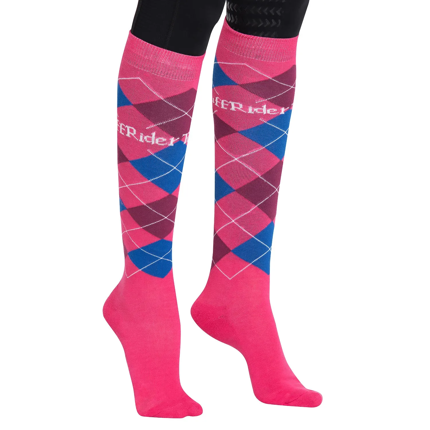 TuffRider Argyle kniekousen katoenmix olijf/zand