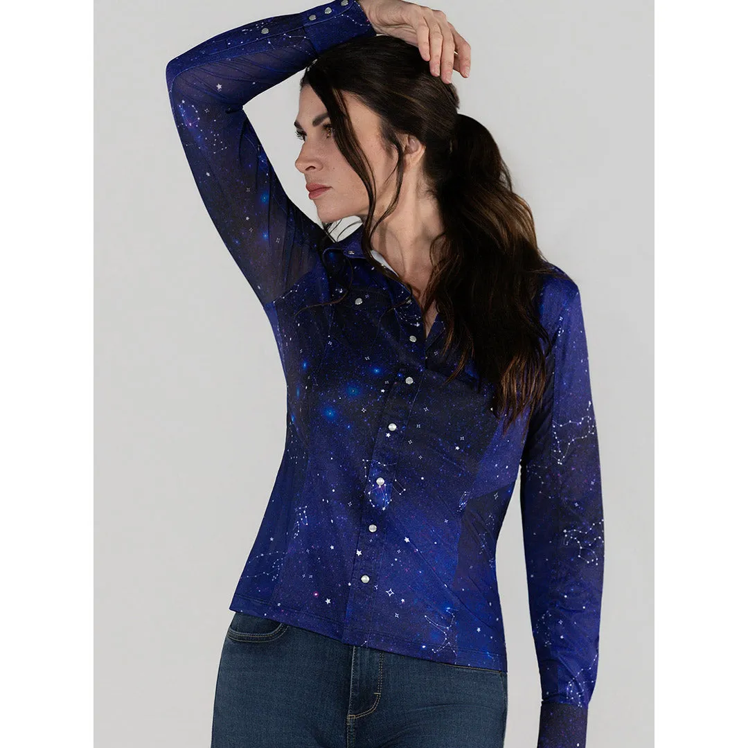 Dapplebay Constellation westernshirt navy dames