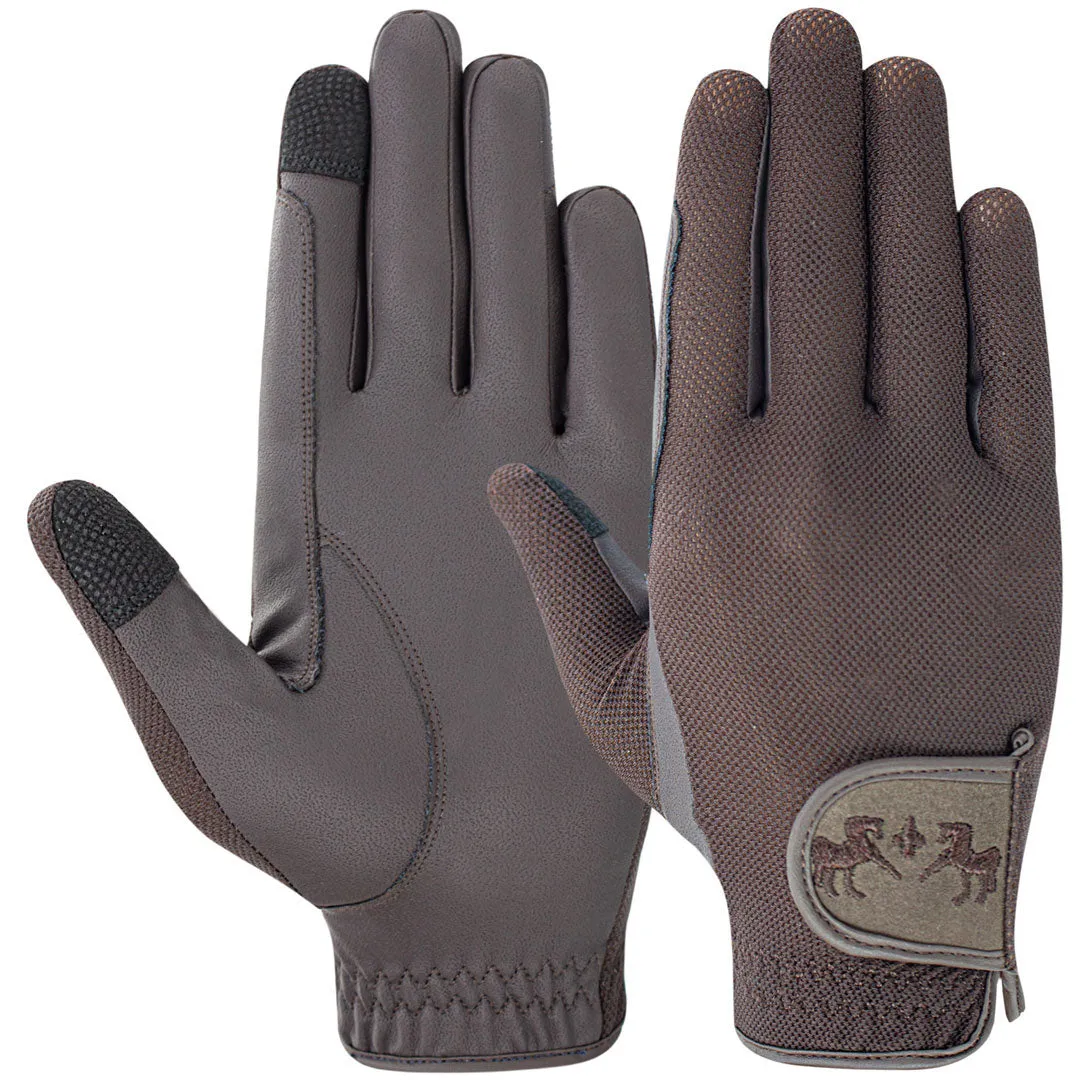 Equine Couture Aerocool rijhandschoenen Zwart touchscreen