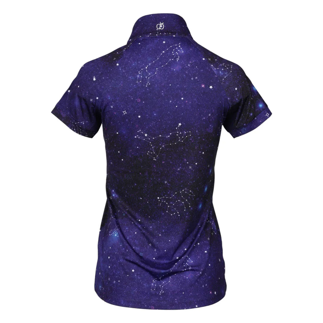 Dapplebay Constellation 1/4 Zip rijshirt korte mouw navy