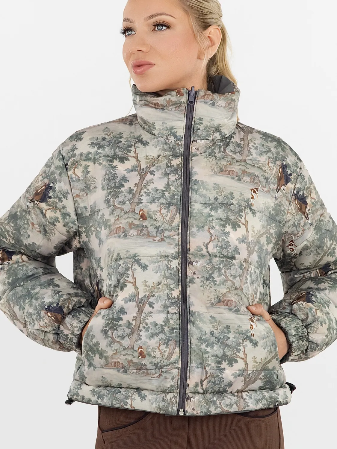 Dapplebay Reversible Puffer Jas Grafiet omkeerbaar