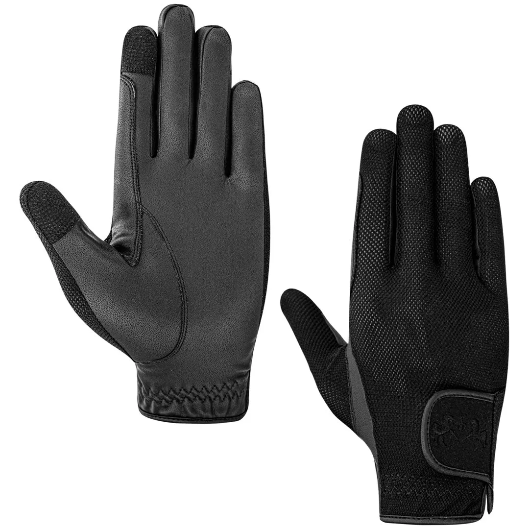 Equine Couture Aerocool rijhandschoenen Zwart touchscreen