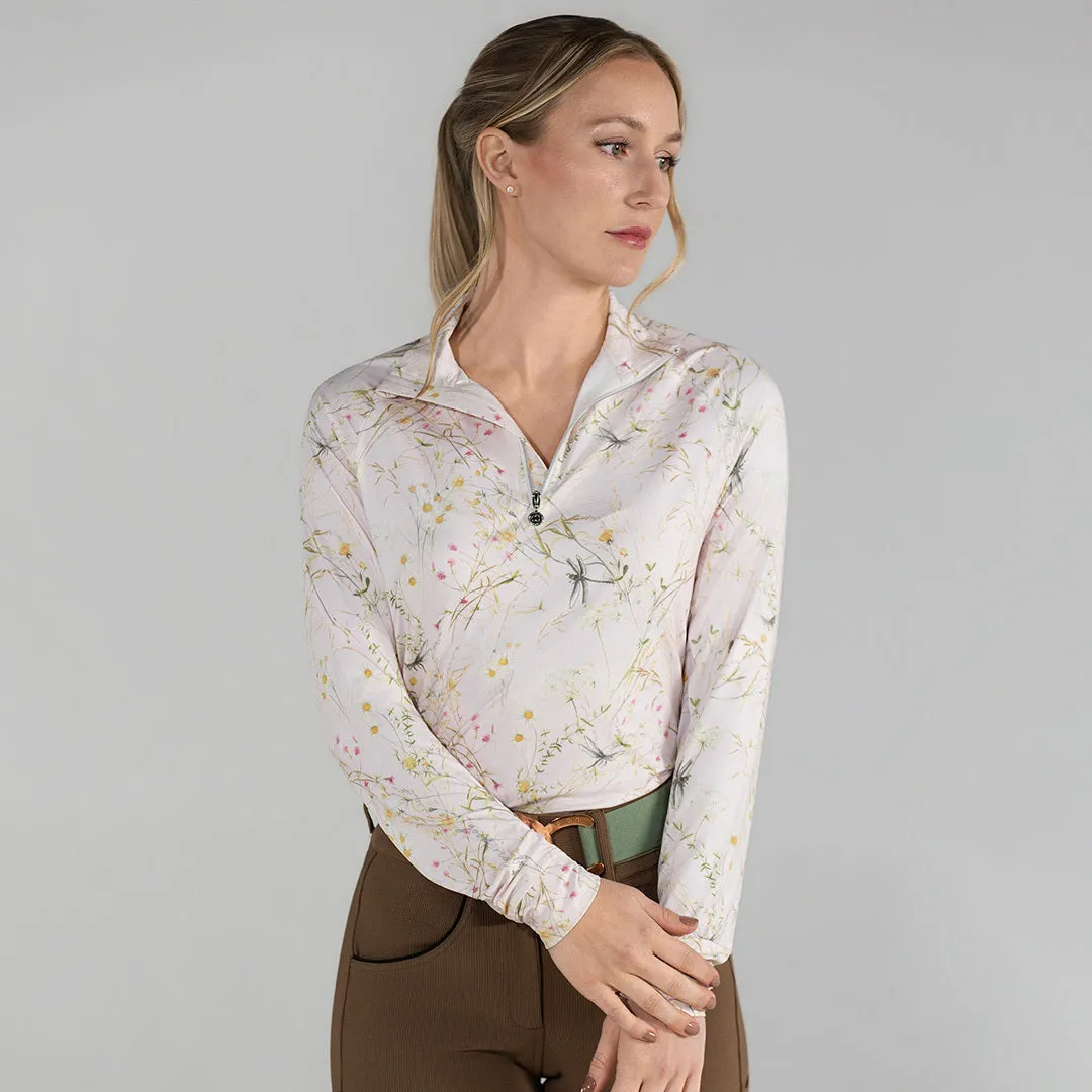 Dapplebay Dragonfly Meadow rijshirt lichtroze 1/4 zip