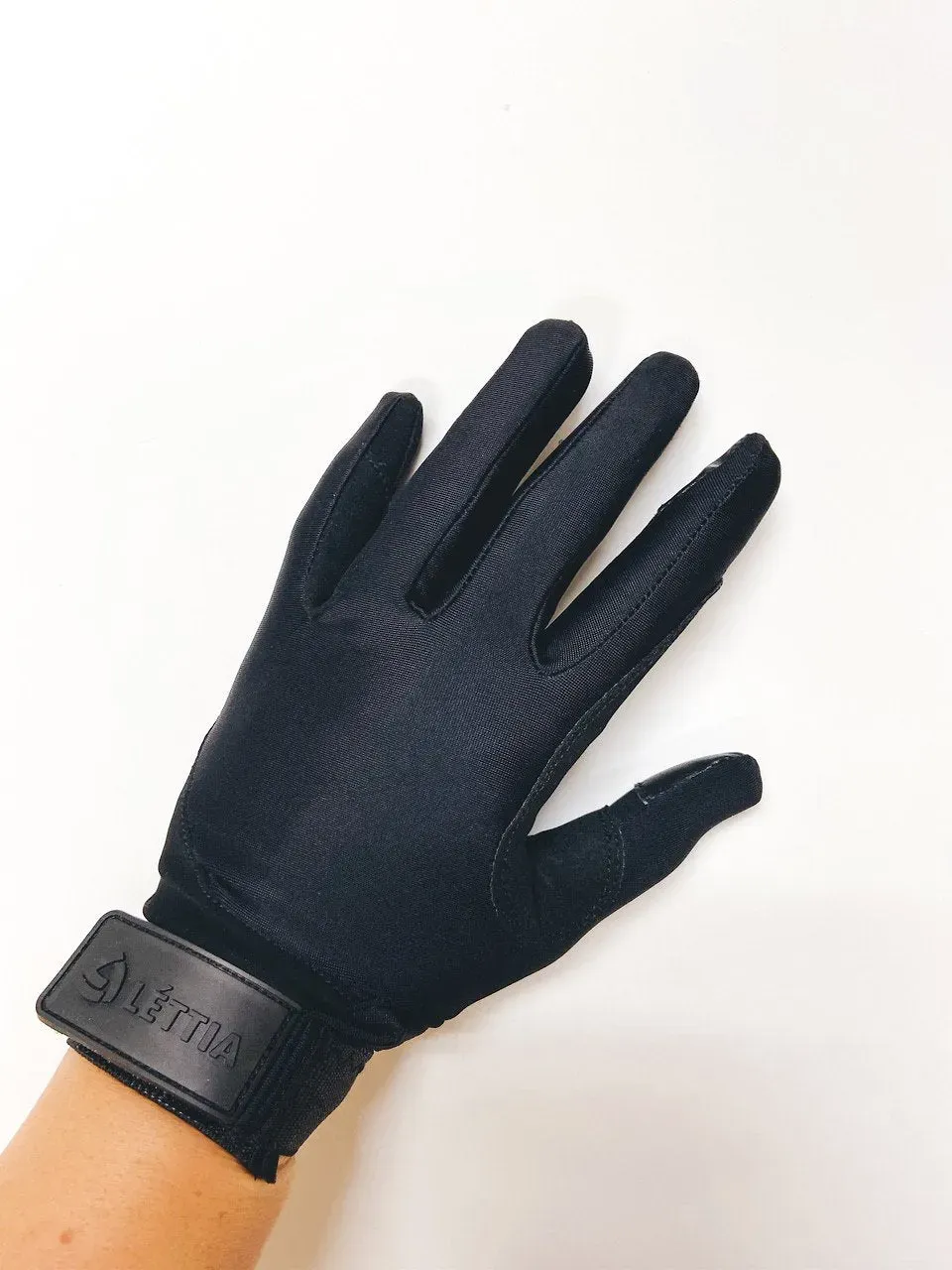 Lettia Shield rijhandschoenen zwart touchscreen