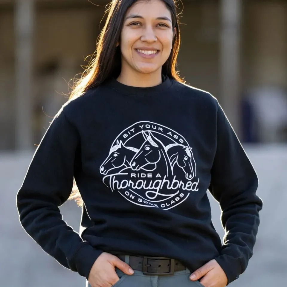 Dapplebay Ride A Thoroughbred sweater zwart crewneck