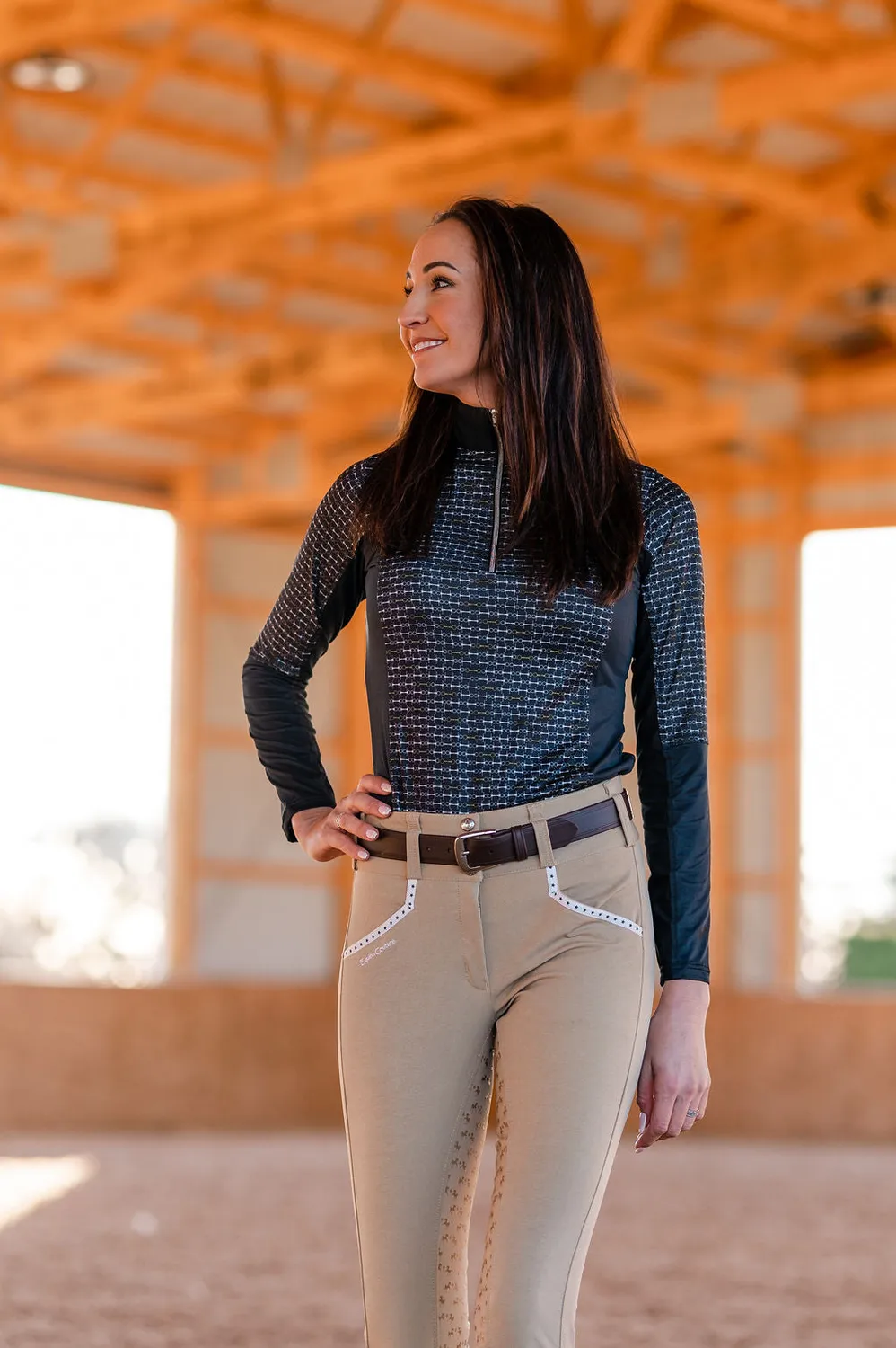 Equine Couture Nicole full grip rijbroek zwart siliconen