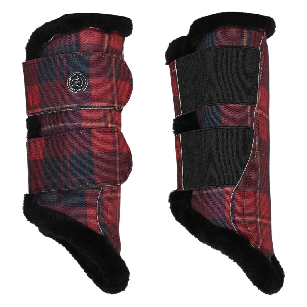 Dapplebay Holiday Plaid peesbeschermers Rood ruit bont