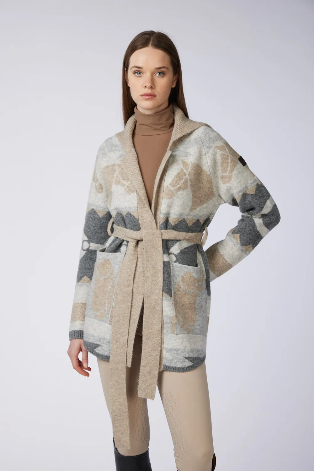 Vestrum Kiel vest dames Black camel met riem all-over
