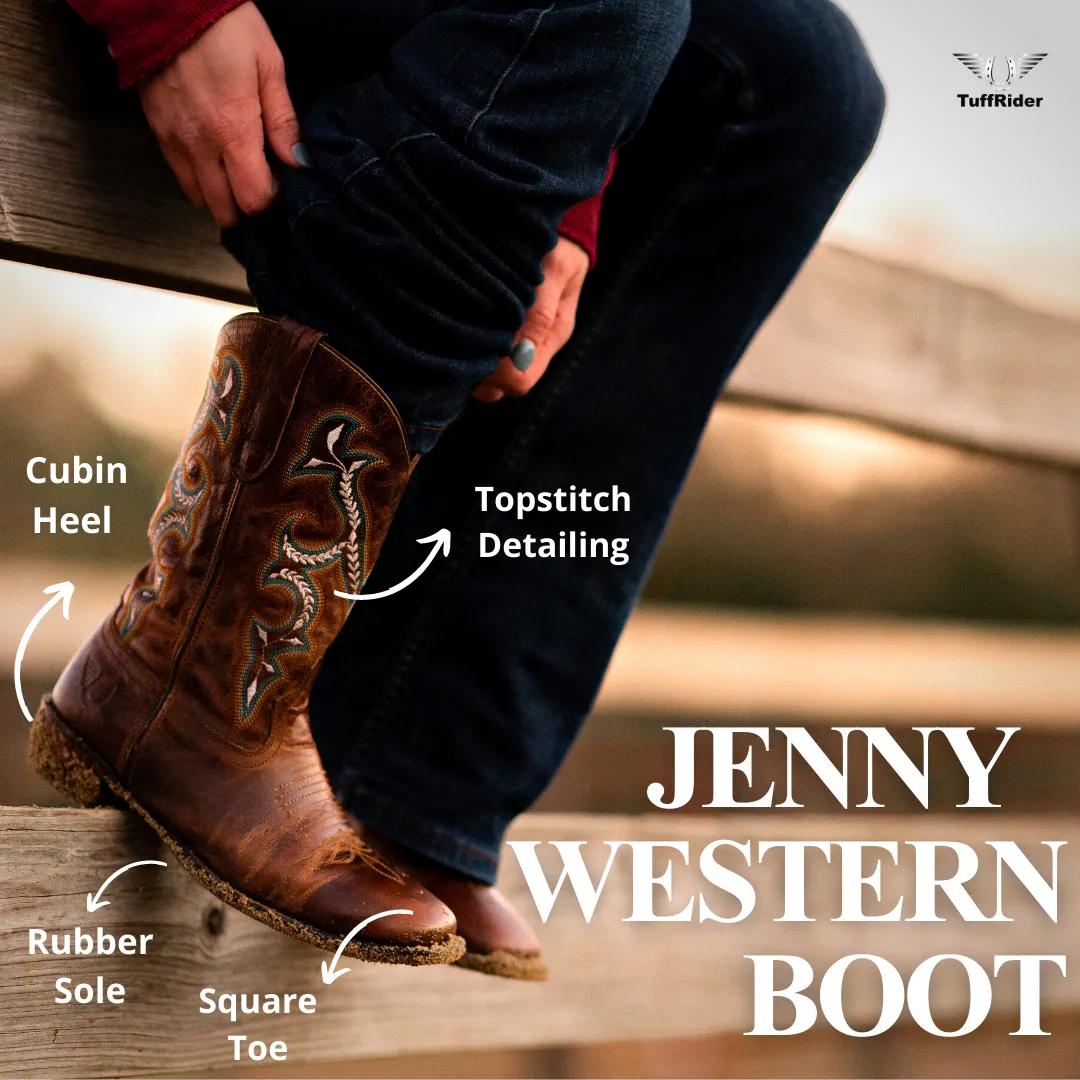 TuffRider Jenny dames westernlaarzen Bruin leer square